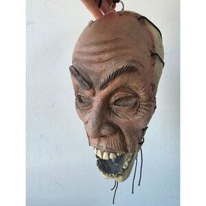 Vintage hanging head skull rubber beheaded Halloween prop scary lifelike life-si
